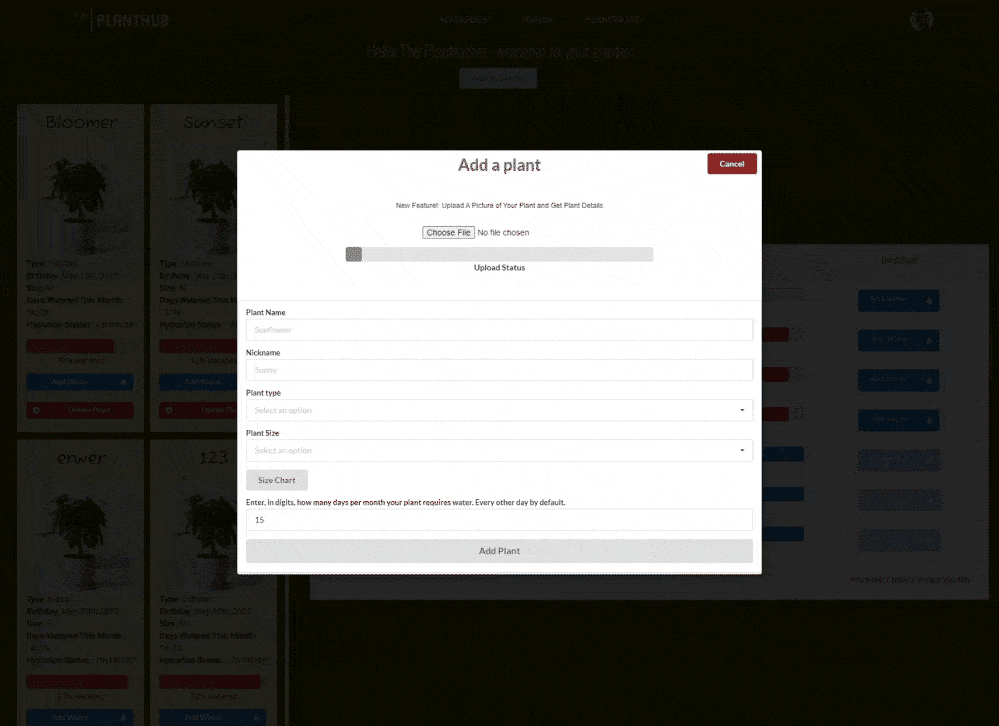 Looping gif of Plant-Buddy website